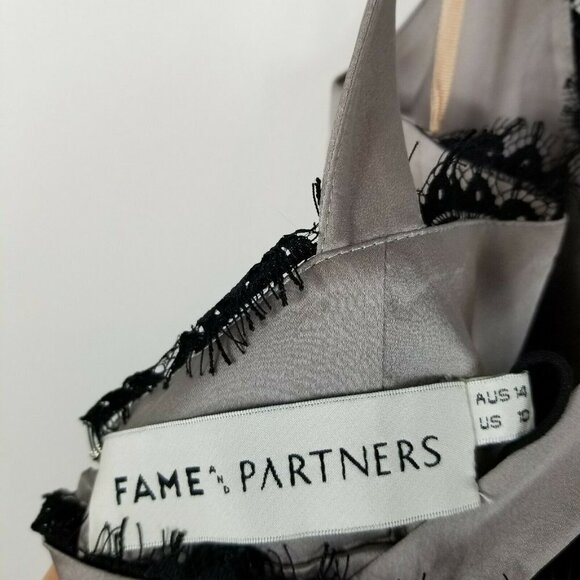 Fame And Partners Womens Gray Gown Sleeveless Scoop Neck Long Maxi Dress Size 10 - Picture 6 of 7